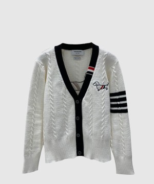 톰브라운 로고 쇼트 코트