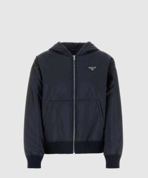 프라다 로고 쇼트 코트