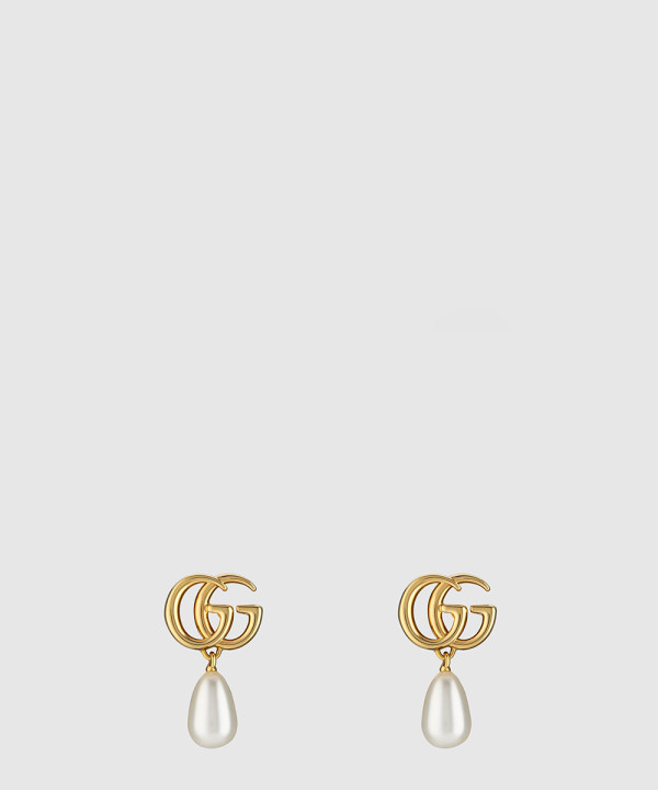 구찌 GG 마몽 펄 드롭 귀걸이 815307