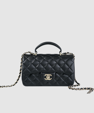 샤넬 클래식 뉴미니 탑핸들 플랩백 블랙