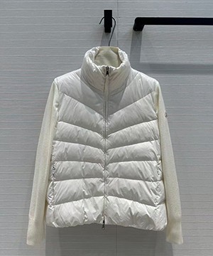 여성용 니트 패딩 집업 자켓