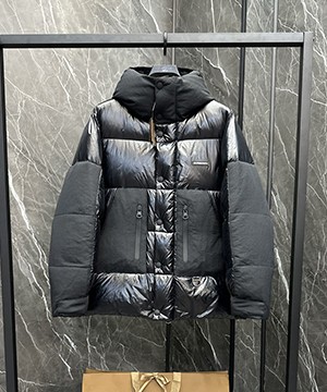 버버리 패치 버튼 후드 다운 패딩