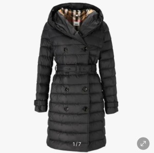 버버리 위틀리 여성 벨티드 롱다운 패딩