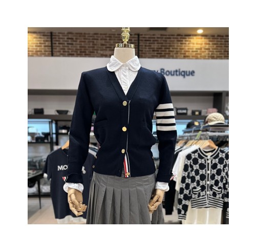 톰브라운 여성 밀라노 V넥 가디건 FKC207A 00014 415