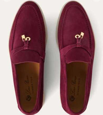 로로피아나 썸머 참스 워크 로퍼 버건디