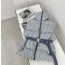 디올 벨트 푸퍼 베스트 블루 & 화이트 조끼 패딩