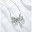 IE0008 스털링 실버 리본 매듭 모아사나이트 펜던트 목걸이