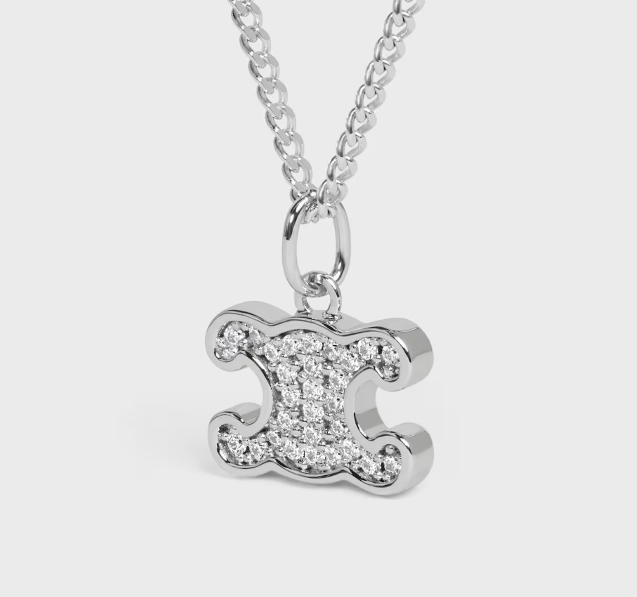 셀린느 트리옹프 라인스톤 목걸이