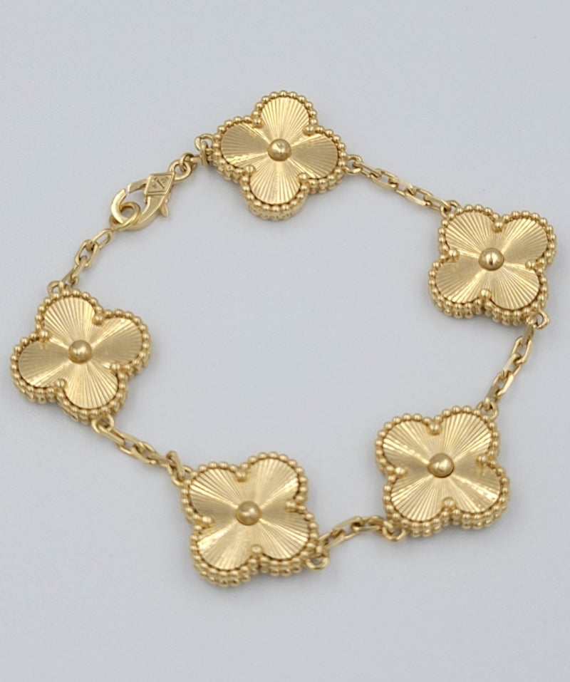 반클리프 빈티지 알함브라 브레이슬릿 골드 앤 골드