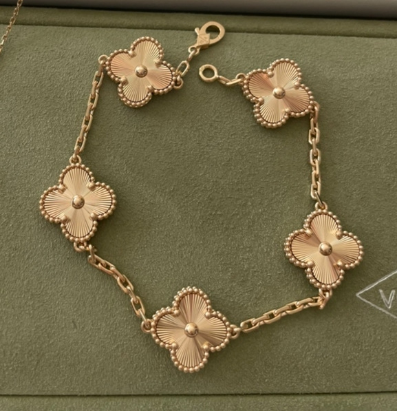 반클리프 빈티지 알함브라 브레이슬릿 골드 앤 골드