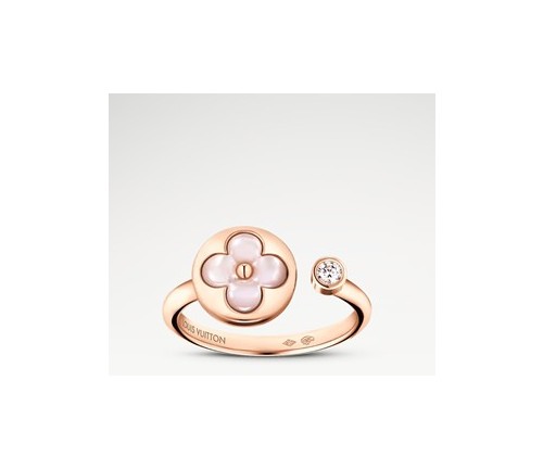루이비통 컬러 블라썸 미니 선 반지 로즈골드 핑크자개