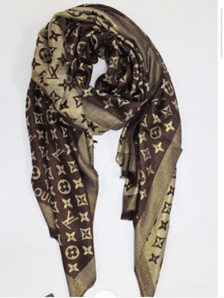 루이비통 모노그램 샤인 실크 골드브라운 숄머플러