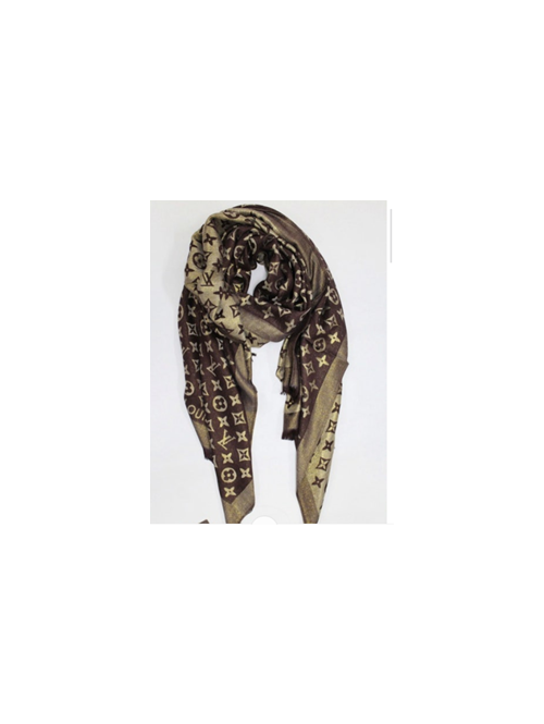 루이비통 모노그램 샤인 실크 골드브라운 숄머플러
