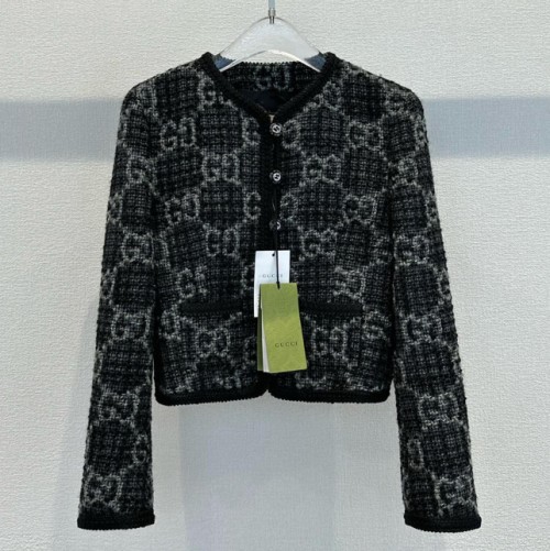 구찌 GG 패턴 트위드 코트