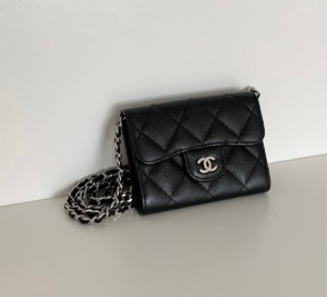 샤넬 캐비어 미니 체인백 은장