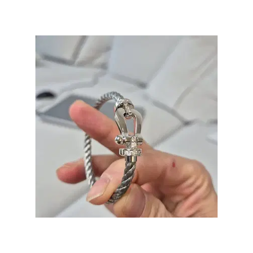 프레드 라지 팔찌 하프 다이아 실버