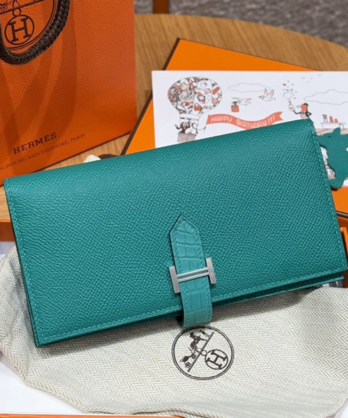 에르메스 베안 장지갑 (금장/은장) 앱송 +매트악어가죽