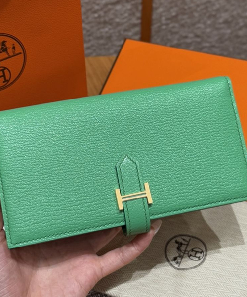 에르메스 베안 장지갑 (금장/은장) 염소가죽