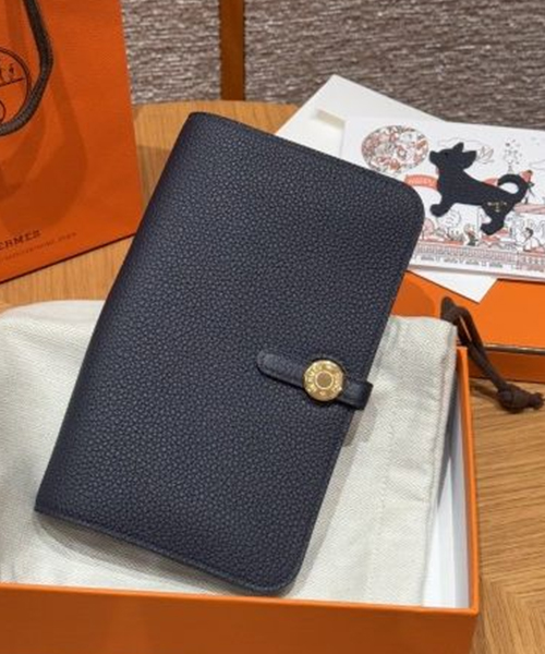 에르메스 도곤 장지갑 올수공 (컬러 네이비)