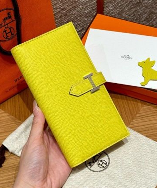 에르메스 베안 장지갑 (컬러 라임) (금장/은장) (올수공)