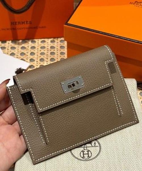 에르메스 켈리 포켓 카드지갑 (컬러 에토프) (은장)