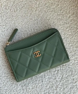샤넬 클래식 지퍼 카드지갑 ap3179 (컬러 그린)