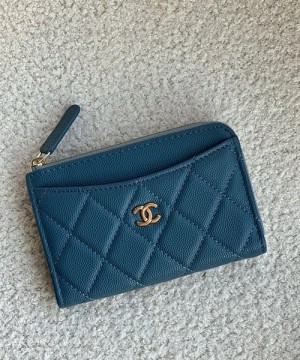 샤넬 클래식 지퍼 카드지갑 ap3179 (컬러 블루)