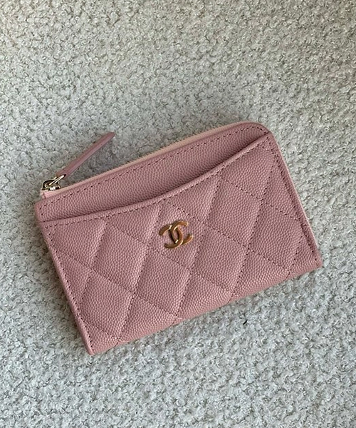 샤넬 클래식 지퍼 카드지갑 ap3179 (컬러 핑크)