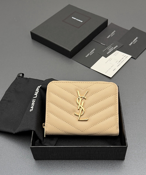 생로랑 카산드라 마틀라세 컴팩트 지퍼라운드 동전지갑 403723