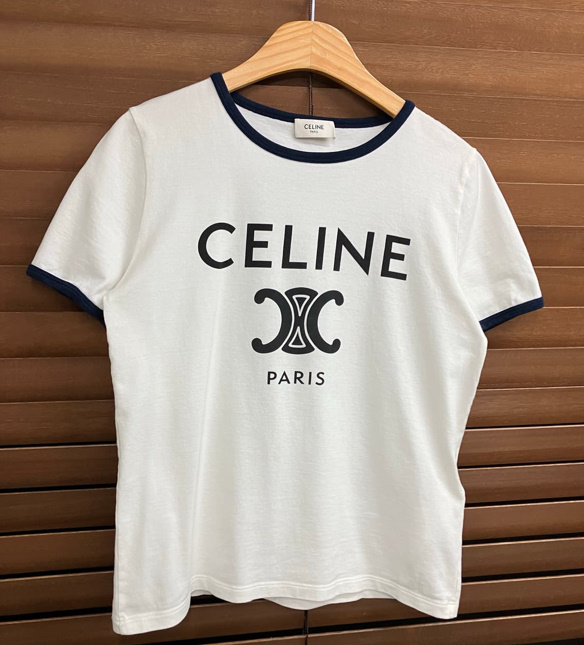 셀린느 파리 트리오페 로고 티셔츠