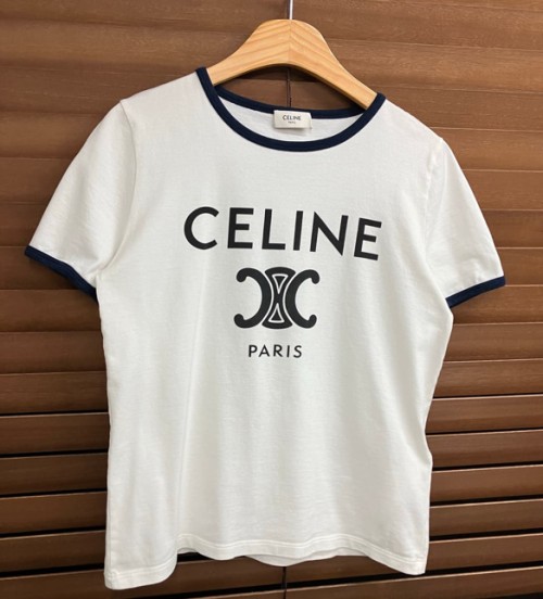 셀린느 파리 트리오페 로고 티셔츠