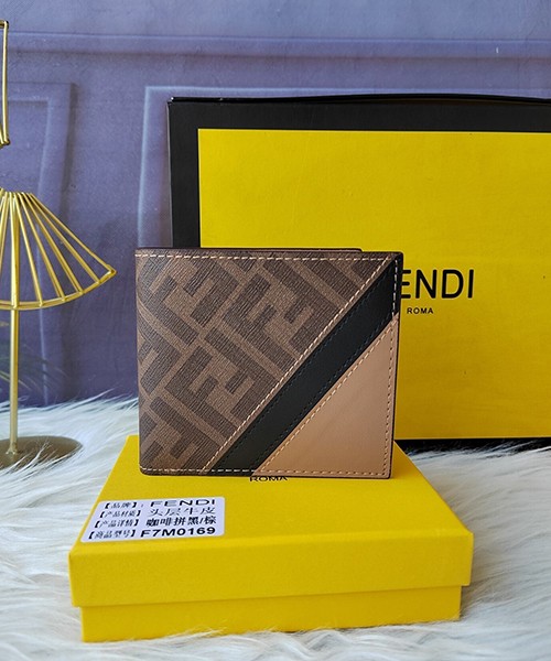 펜디 FF 로고 패브릭 다이아고널 반지갑 0024