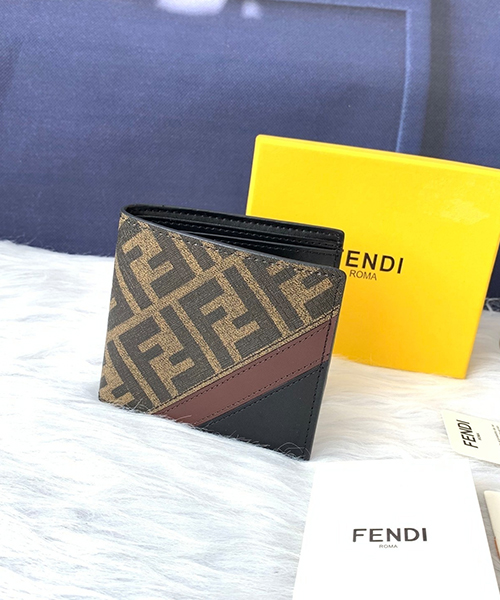 펜디 FF 로고 패브릭 다이아고널 반지갑 0027