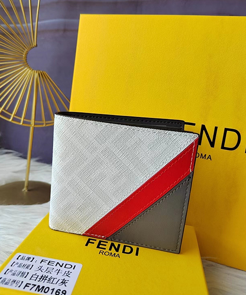 펜디 FF 로고 패브릭 다이아고널 반지갑 0025