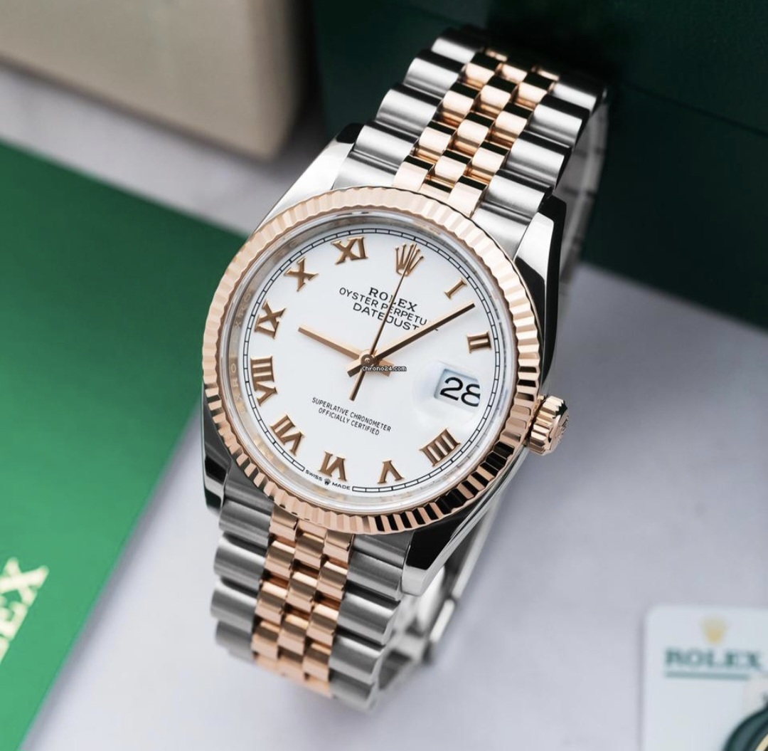 롤렉스 데이저스트 콤비 36 126231 화이트판 18k 포금 쥬빌레 스트랩