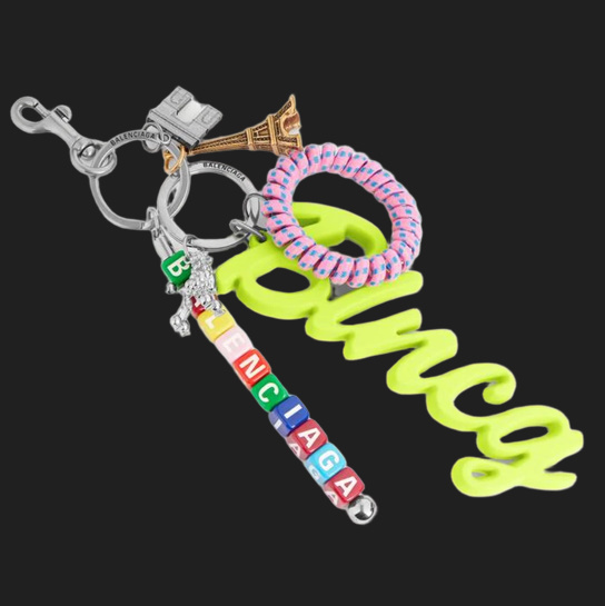 발렌시아가 참 키체인 BLNCG 멀티컬러