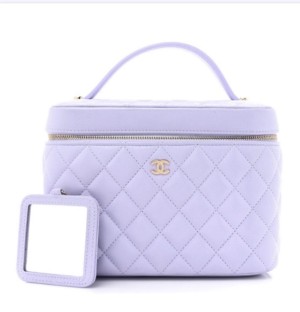 샤넬 케이스백 탑핸들 베니티백 라지 캐비어 라이트 퍼플