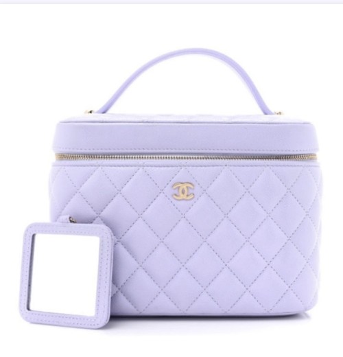 샤넬 케이스백 탑핸들 베니티백 라지 캐비어 라이트 퍼플