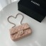 샤넬 뉴미니 핑크 금장 램스킨 클래식 플랩백 12 × 20 × 6 cm
