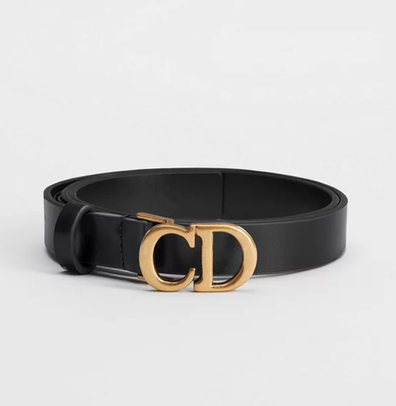 디올 Saddle 벨트 블랙 울트라 소프트 송아지 가죽 20MM