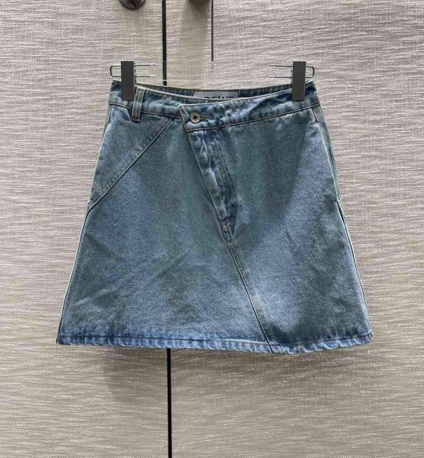 로에베 데님 플리츠 미니 스커트
