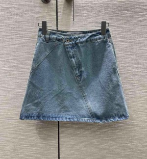 로에베 데님 플리츠 미니 스커트
