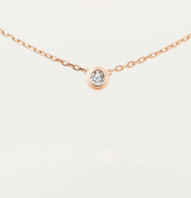 까르띠에 다무르 목걸이 라지 로즈골드