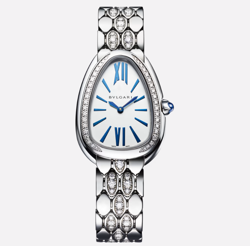 화이트 골드 세르펜티 세두토리 워치 화이트 다이아몬드 세팅