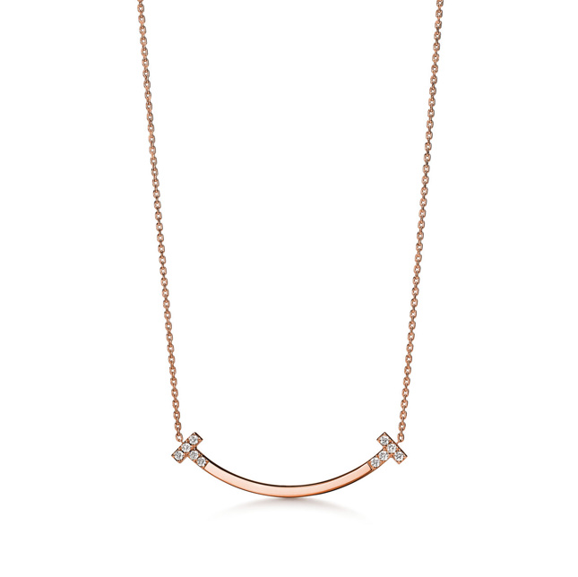 티파니앤코 스마일 미디엄 펜던트 목걸이 로즈골드