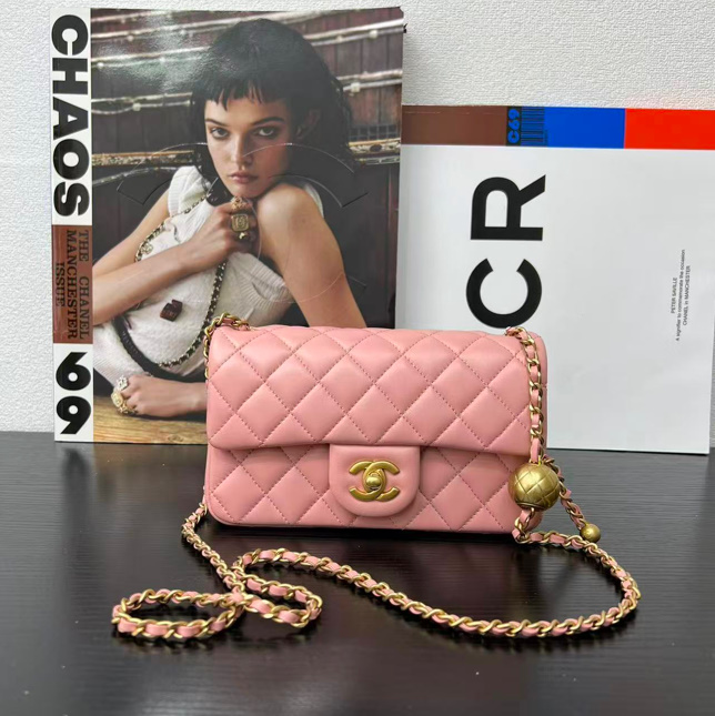 샤넬 스몰 골드볼 분홍