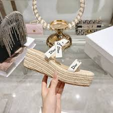 디올 웨지 슬라이드 샌들
