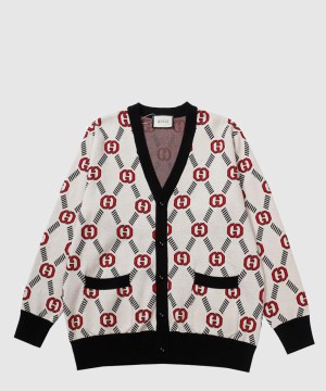 구찌 로고 니트 코트