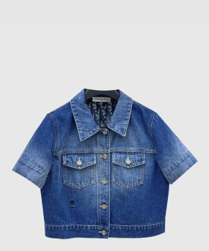 디올 로고 쇼트 코트