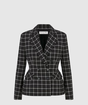 디올 로고 쇼트 코트